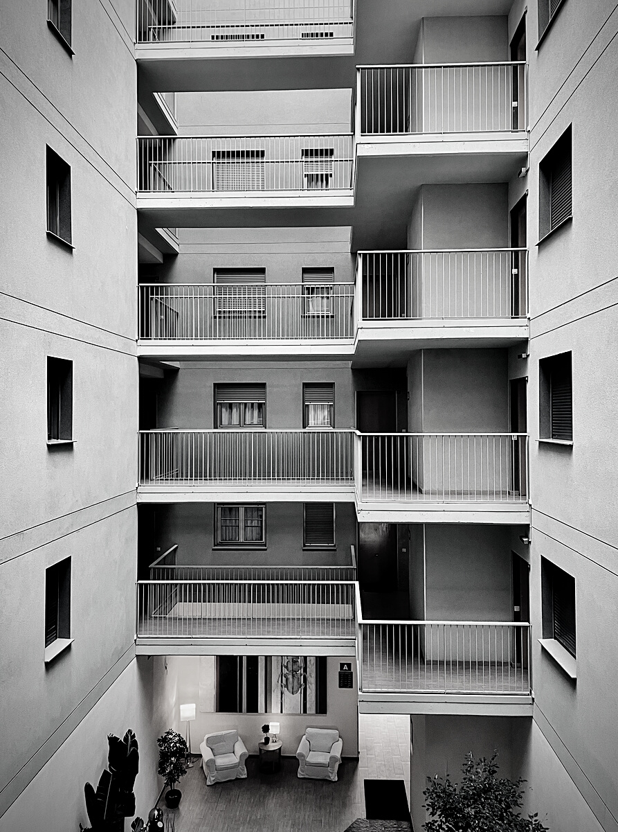 Apartment Building with Balconies